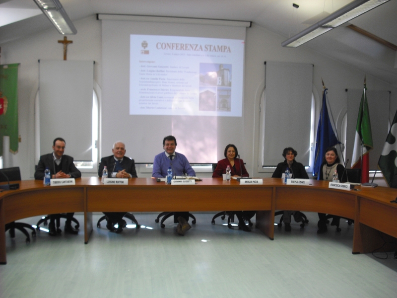 un'immagine della conferenza stampa di presentazione dei lavori di restauro della Basilica di S. Maria in Valvendra